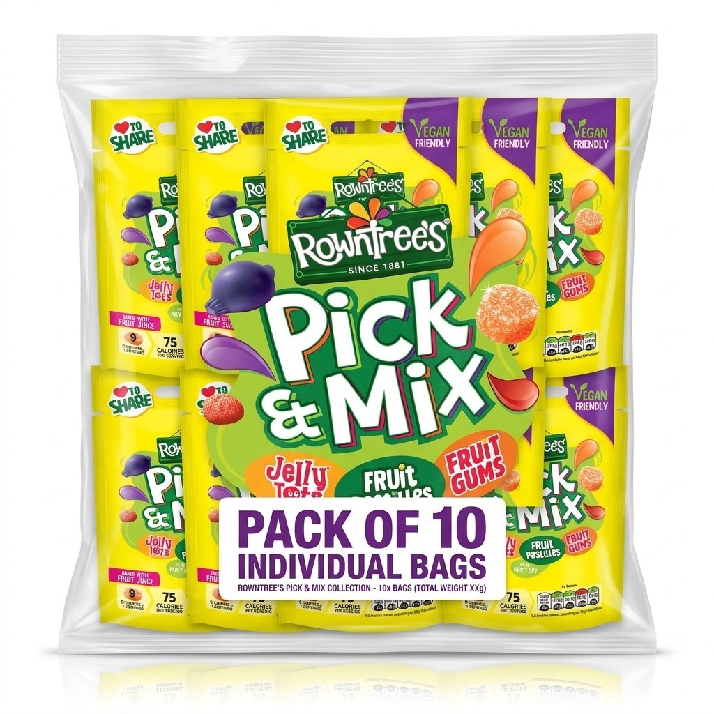 Rowntree's Fruit Gums & Jelly Sweets Variety Pack 120g x 50 | 5 Favourite Varieties