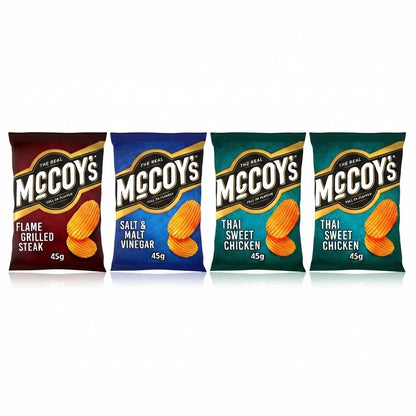 McCoy's Crisps 45g x 26 | Thick-Cut Ridged Grab Bags | 4 Flavours
