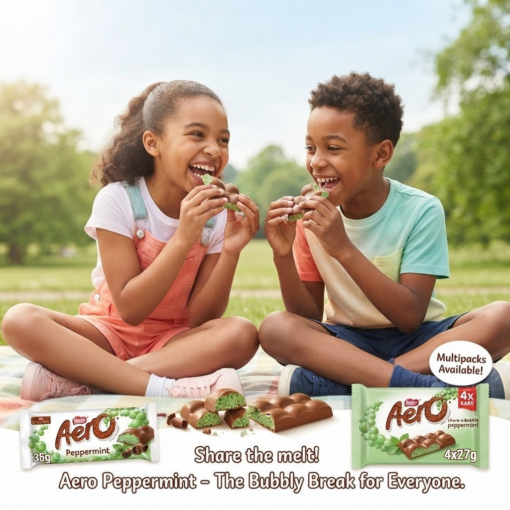 36g Aero Peppermint Milk Chocolate Bar Single & 4 Pack Multipack Bulk Box