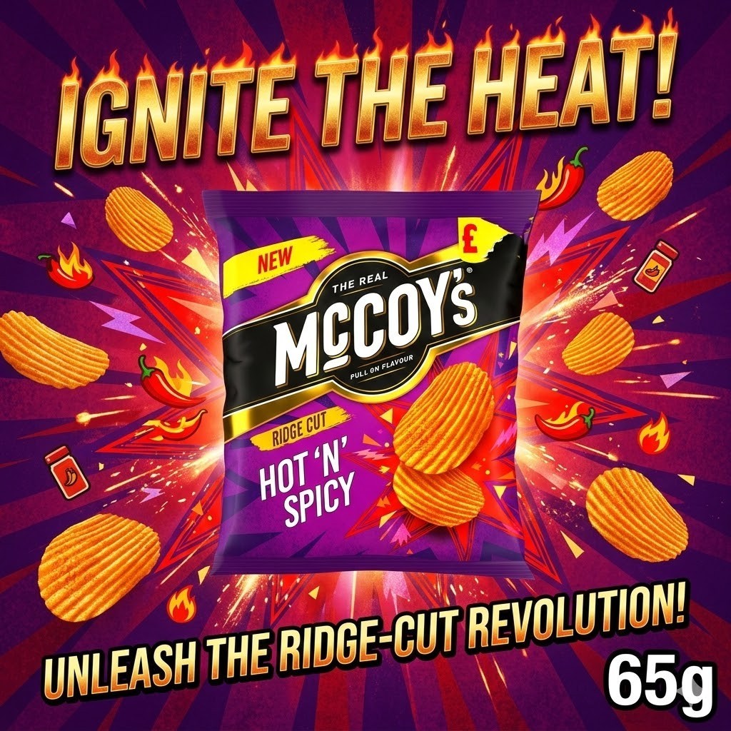 McCoy's Ridge Cut Crisps 65g x 20 | Full On Flavour | 7 Variants