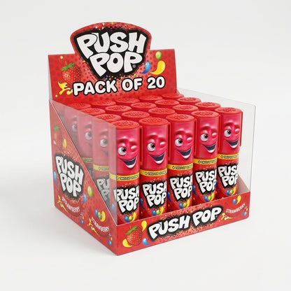 Push Pop Candy 15g x 20 | Blackcurrant, Strawberry & Cola