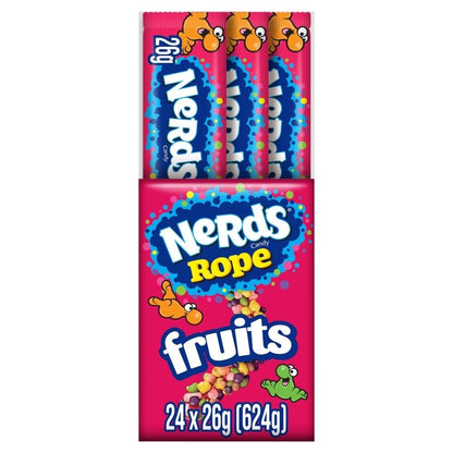 Nerds Rope Fruit Flavour Candy 26g x 24 | Crunchy & Chewy Sweets