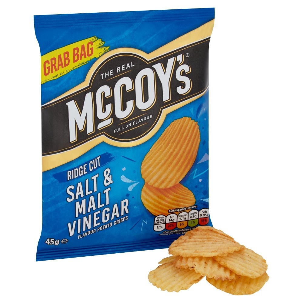 McCoy's Crisps 45g x 26 | Thick-Cut Ridged Grab Bags | 4 Flavours
