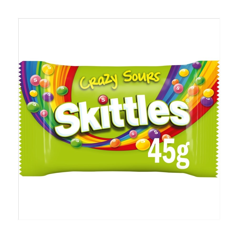Skittles Chewy Sweets 45g | Crazy Sours, Tropical, Wild Berry & Fruit | 36 Pack