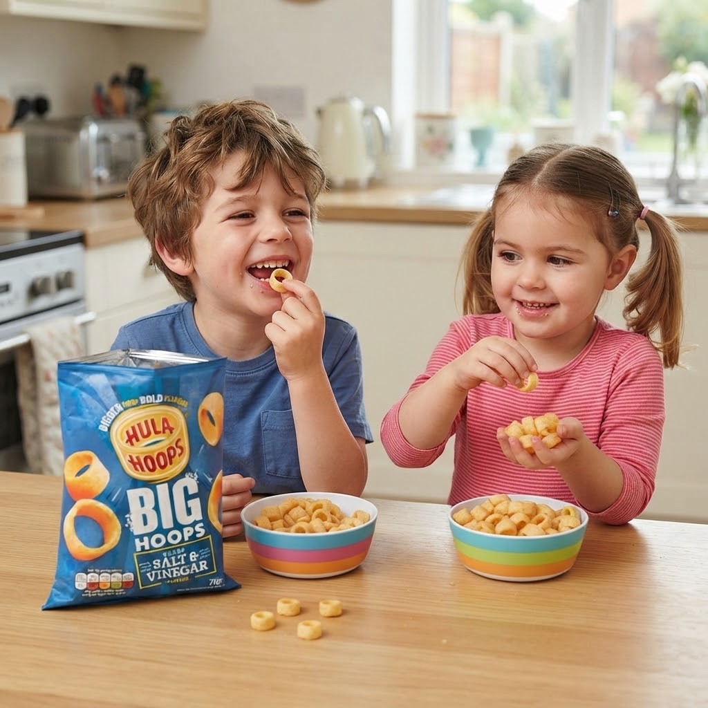 Hula Hoops Big Hoops Salt & Vinegar Crisps 70g x 20 | Bigger Hoops