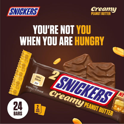 Snickers Creamy Peanut Butter Milk Chocolate Bar Box Choice of Size & Trio/Duo