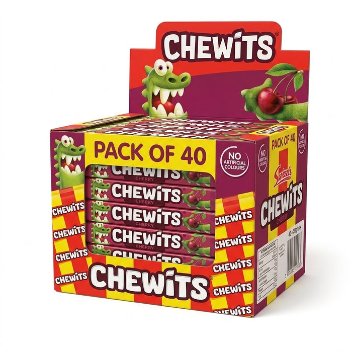 Chewits Cherry Flavour Chews 30g x 40 | Fruity Chewy Sweets
