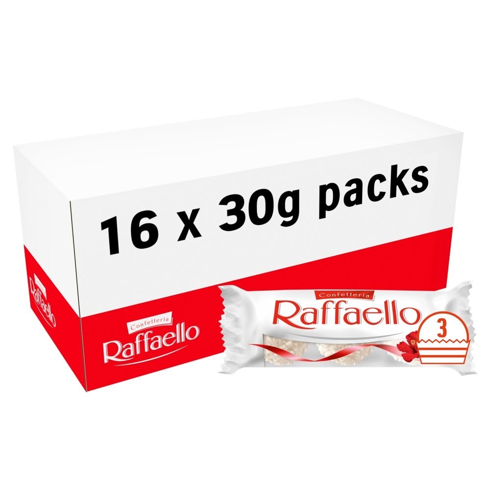 30g x 16 Raffaello Coconut & Almond Treat Packs T3 Display Box Multipack