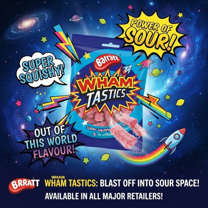 Barratt Wham Tastics Sour Space Gums 120g x 12 | Power of Sour | Vegetarian