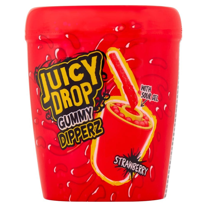 Juicy Drop Gummy Dipperz 96g | Strawberry & Raspberry Sour Gel Candy