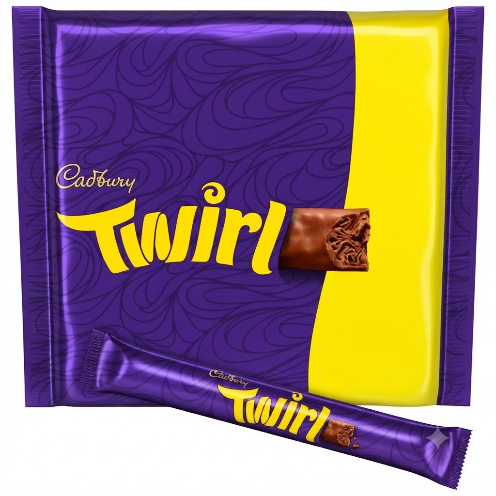 Cadbury Twirl Chocolate Bar Range Xtra Duo 54g 107.5g 43g Bulk Box Multipack