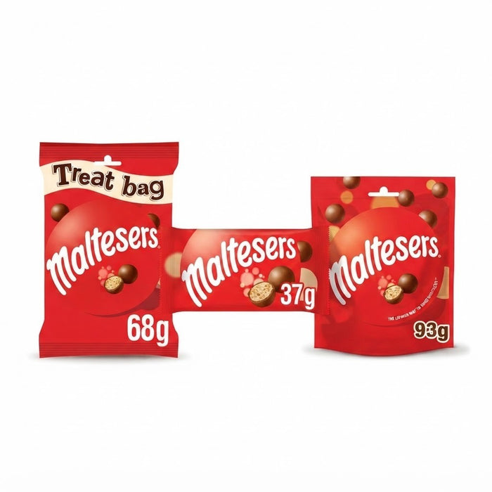 Maltesers Milk Chocolate Treat Bags Bulk Box - 37g, 68g, 93g Multi Pack Options