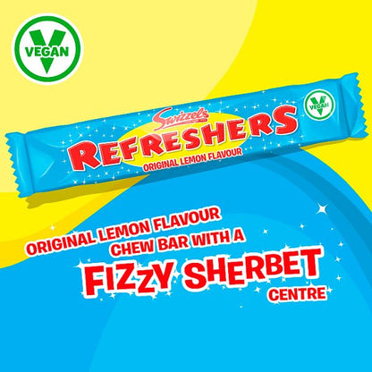 Swizzels Refreshers Original Lemon Chew Bars 18g x 60 | Vegan Sherbet Sweets