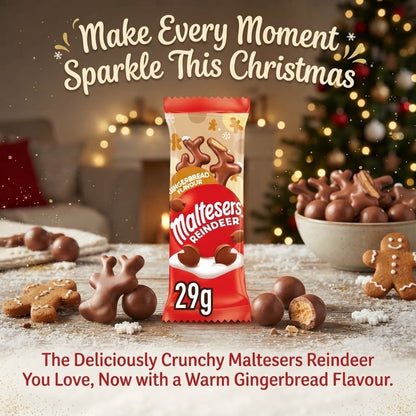 29g x 32 Maltesers Reindeer Gingerbread Chocolate Christmas Treat Bulk Box