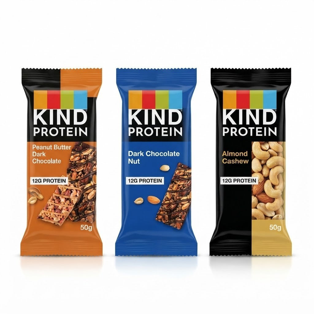 12 x 50g Kind Protein Bars Multipack Box Peanut Butter or Dark Chocolate High