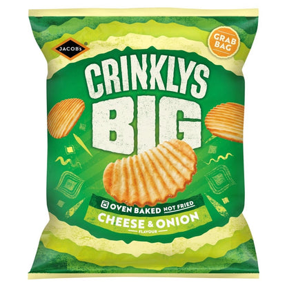 Jacob's Crinklys Cheese & Onion Crisps 45g x 30 | Oven Baked | Bulk Box
