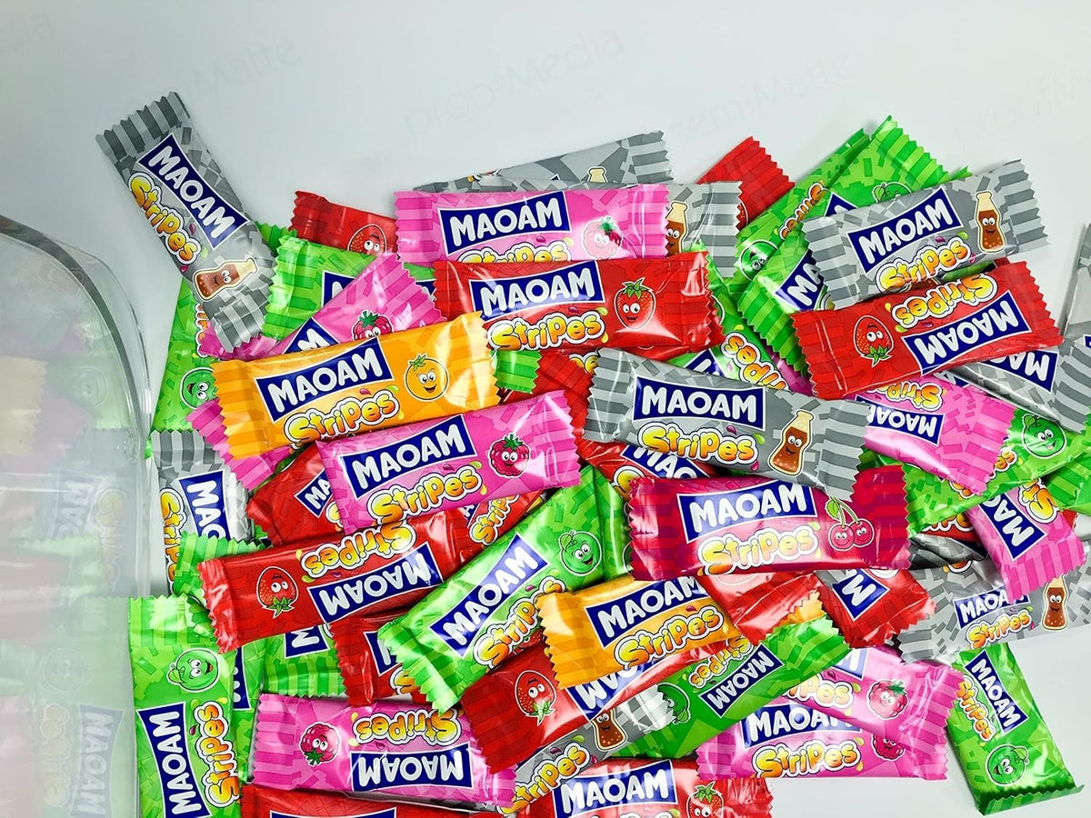 MAOAM Chewy Sweets 140g x 14 Sharing Bags | Stripes Pinballs MaoMixx Joystixx