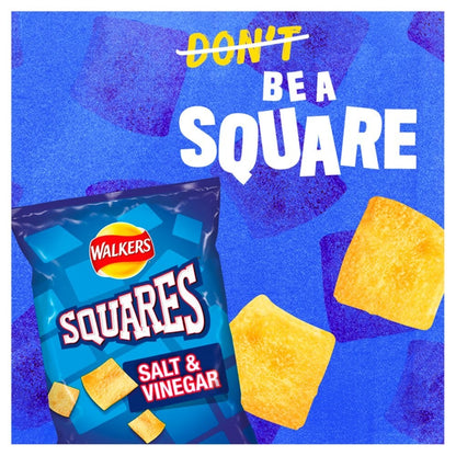 Walkers Squares Crisps 27.5g x 32 | Salt & Vinegar or Cheese & Onion