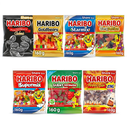 HARIBO Sweets 160g Sharing Bag Fruit Cola Jelly Fizzy Liquorice Gummy Candy UK