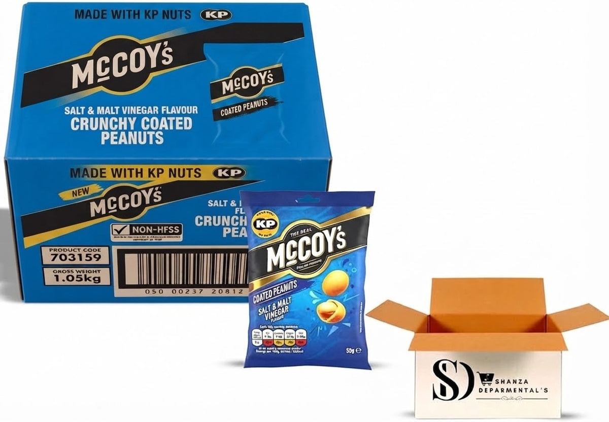 McCoy's Coated Peanuts 55g x 16 | Salt & Malt Vinegar | KP Nuts
