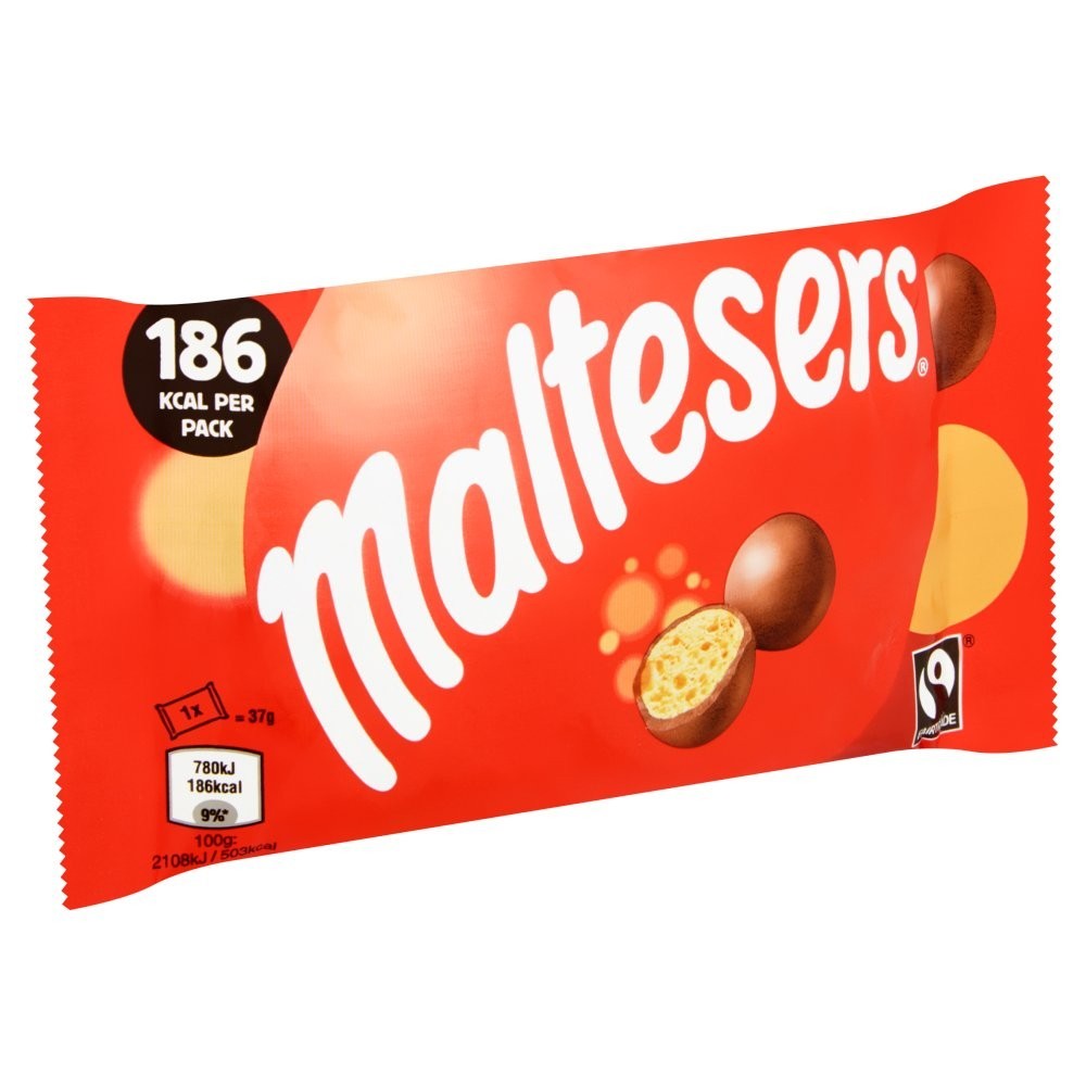 Maltesers Milk Chocolate Treat Bags Bulk Box - 37g, 68g, 93g Multi Pack Options