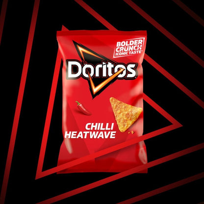 Doritos Chilli Heatwave Tortilla Chips 180g x 12 | Intense Chilli Sharing Crisps