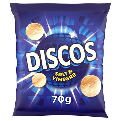 Discos Salt & Vinegar Wheat Snack Crisps 70g x 16 | UK Vegetarian