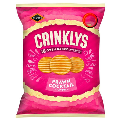 Jacob's Crinklys Big Crisps 90g x 15 | Cheese & Onion or Prawn Cocktail