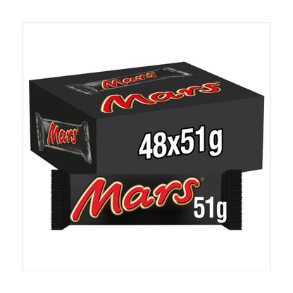 51g x 48 Mars Milk Chocolate Bar Bulk Box Caramel & Nougat Snack Treat