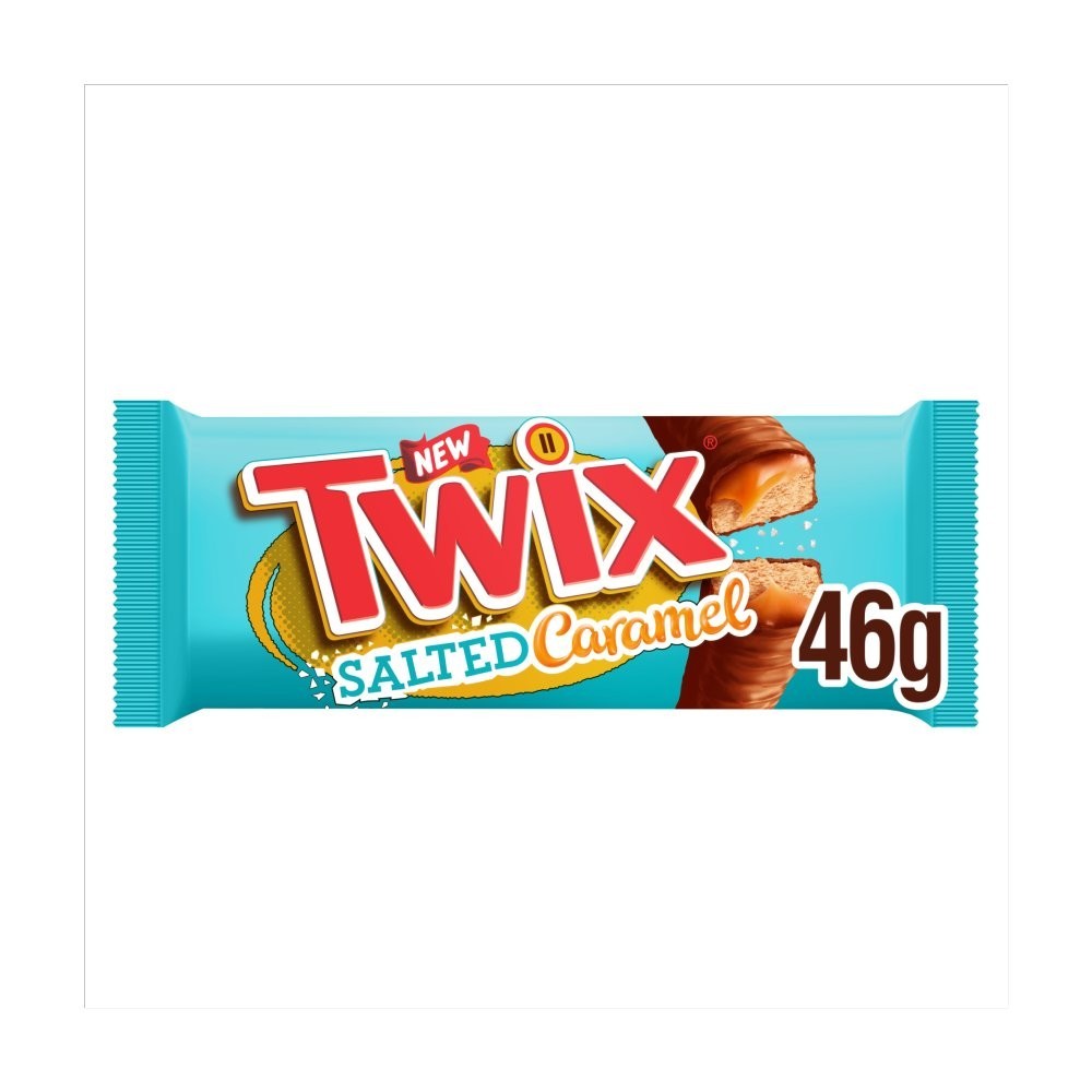 46g x 30 Twix Salted Caramel Milk Chocolate Bar Bulk Box Biscuit & Caramel Snack