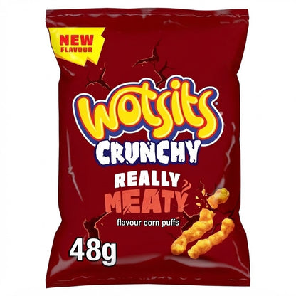 Walkers Wotsits Crunchy Really Meaty Snacks 48g x 15 | Corn Puffs Bulk Box