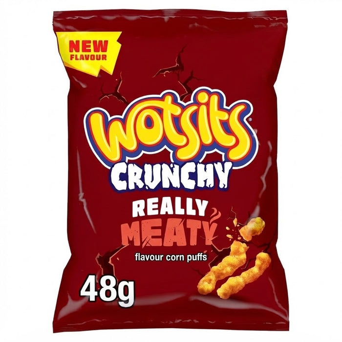 Walkers Wotsits Crunchy Really Meaty Snacks 48g x 15 | Corn Puffs Bulk Box