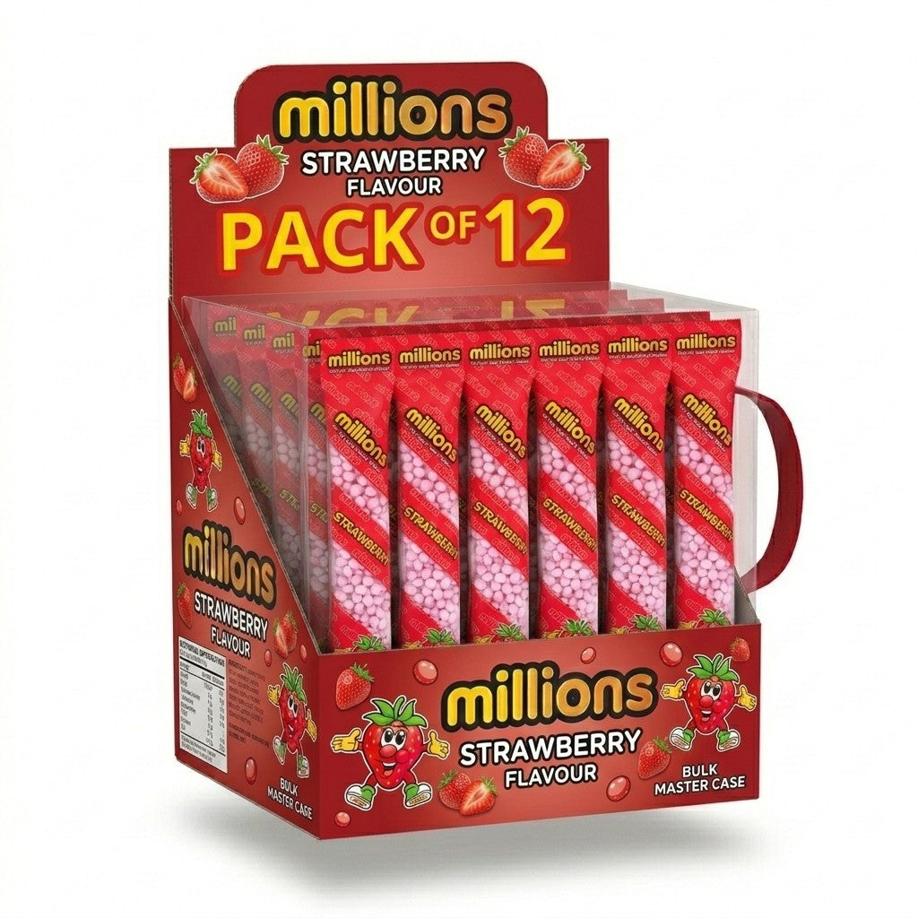Millions Bubblegum Chewy Sweets 55g x 12 | Tiny Tasty Sweets