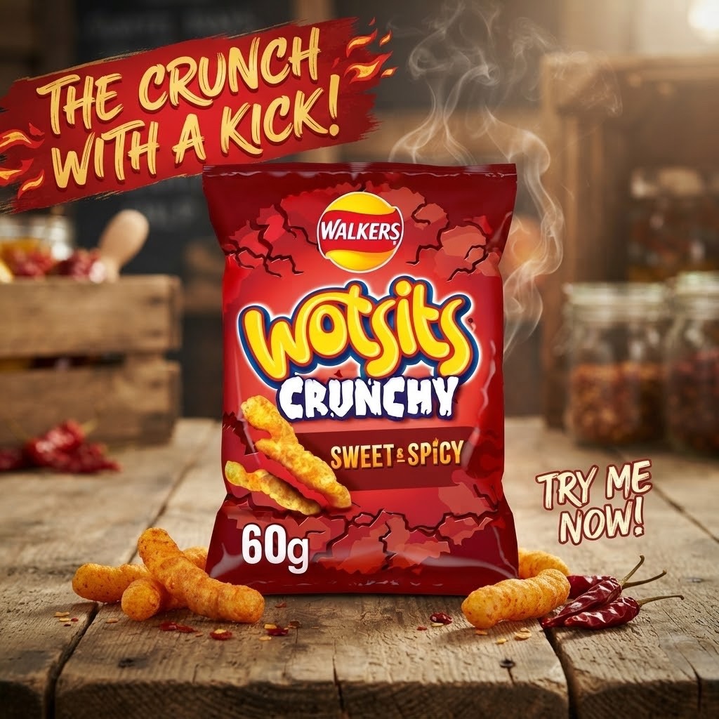 Walkers Wotsits Crunchy Sweet & Spicy 60g x 15 | Sharing Snacks