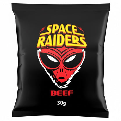 Space Raiders Crisps 30g x 36 | Beef, Pickled Onion or Saucy BBQ