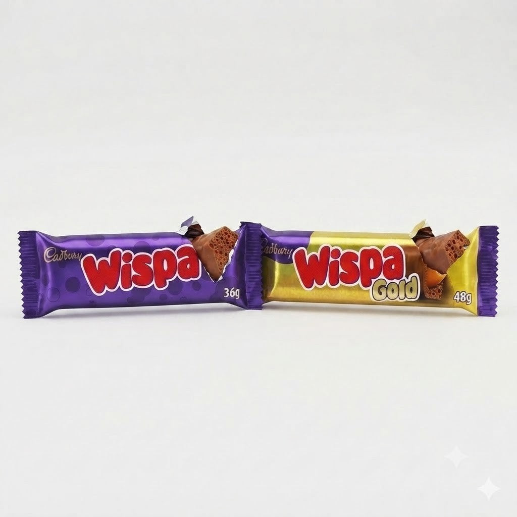 Cadbury Wispa & Wispa Gold Chocolate Bars Bulk Box - 36g or 48g x 48 UK